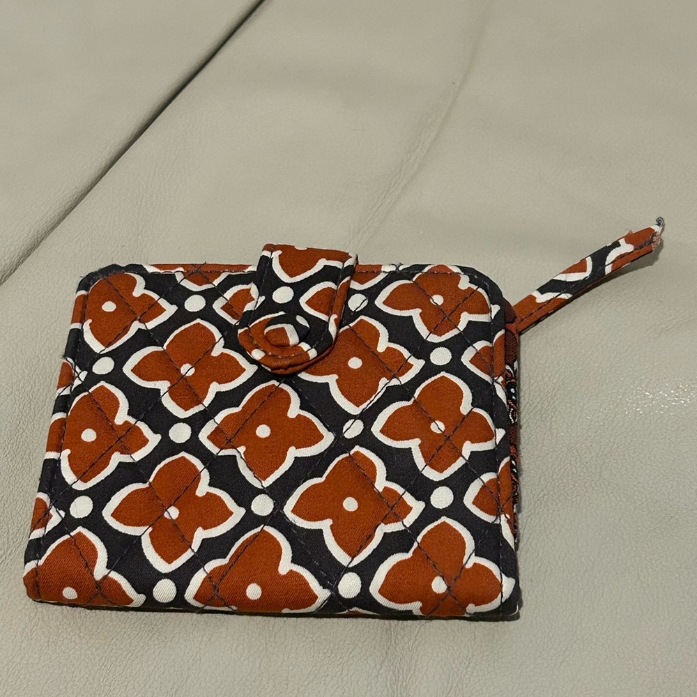 Vera Bradley Quilted Floral Wallet - Brown and Black